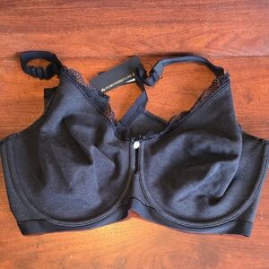 Curvy Couture Charcoal Lace Trim Bra